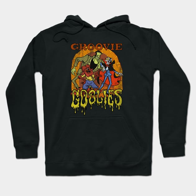 Groovy Retro Cartoon Monster Band Hoodie by Tricera Tops